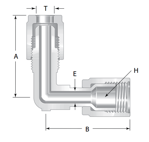 6 Fiting is perftoralkoksi vysokoi chistoty kompakt vnut i naruj, shema