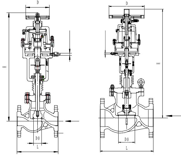 Клапан запорный с пневмоприводом T217QA25-250