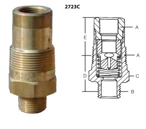 Скоростные клапаны серии 2723C для отбора жидкой и газообразной фазы СУГ