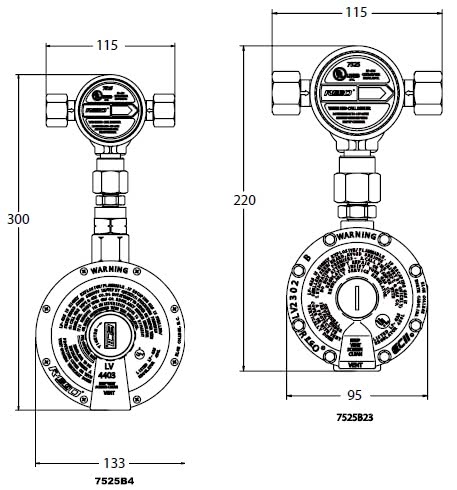 Двухступенчатые регуляторы с автоматическим переключателем 7525B