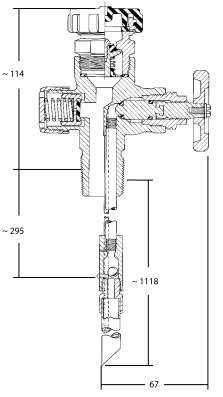 Мультиклапан Multivalves&reg; для отбора жидкой фазы СУГ из газовых баллонов DOT серии 8555DL