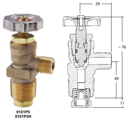 Клапан отбора СУГ к газовым баллонам для использования в автопогрузчиках Rego 9101P5