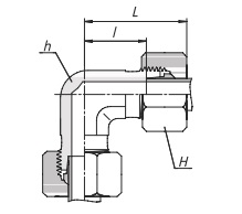 Фитинг угловой конфигурации DIN серии DL
