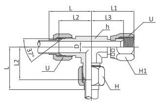 Тройник под развальцовку 37&deg; шарнирный серии FSRT для соединения метрических и дюймовых трубок.