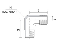 H-SML Соединитель угловой с наружными резьбами