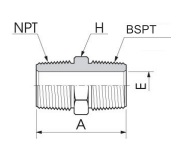 H-SNA Соединитель с наружными резьбами NPT И BSPT (R)