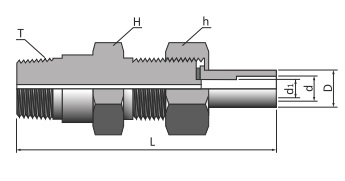 H-SNLW Разборный переходник с наружными резьбами и ниппелем под приварку