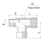 H-SRT Проходной тройник с внутренней и наружной резьбами