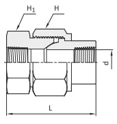 H-SUR Разборный переходник с внутренними резьбами
