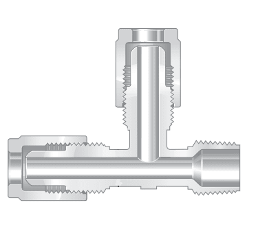 Фитинги высокой чистоты из перфторалкокси тройники отвод, наружная резьба NPT