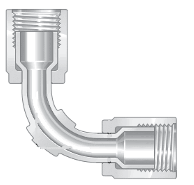Фитинги высокой чистоты из перфторалкокси закругленные угольники внутренняя развальцовка