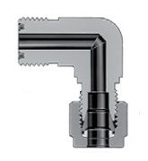 Фитинг угловой конфигурации с торцевым кольцевым уплотнением VCO и трубным обжимным фитингом