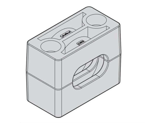 Зажим стандарт под две трубы N1.C6 TG 20