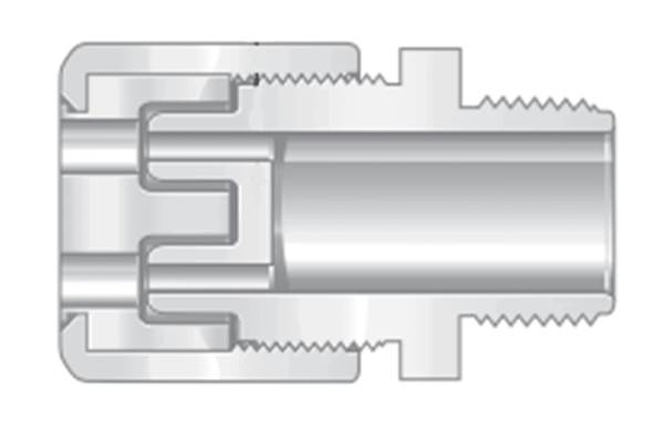 Фитинги с мультиразвальцовкой из винилиденфторина наружная резьба NPT