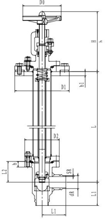 Криогенный запорный клапан угловой CCK T251DB25-40 PN25