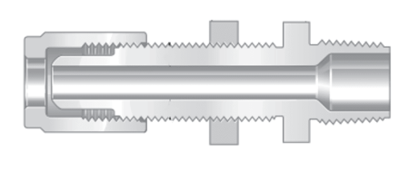 Фитинги высокой чистоты из перфторалкокси соединители с наружной резьбой NPT и монтажной гайкой