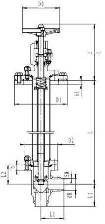 Криогенный запорный клапан угловой CCK T351DB50-80PN64
