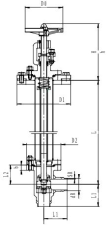 Криогенный запорный клапан угловой CCK T301DL50-100 PN40