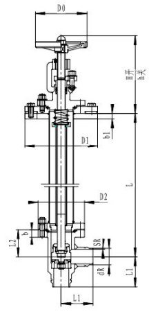 Криогенный запорный клапан угловой CCK T351DL50-80 PN64