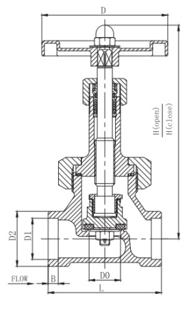 Запорный клапан криогенный типа DJ-10B с коротким штоком