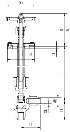 Криогенный запорный клапан угловой CCK T351DB10-15 PN64