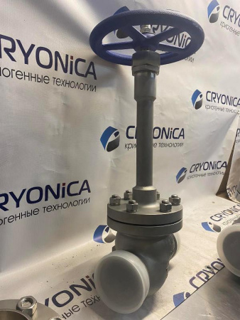 Запорный клапан криогенный типа DJ-100D с фланцевым креплением крышки